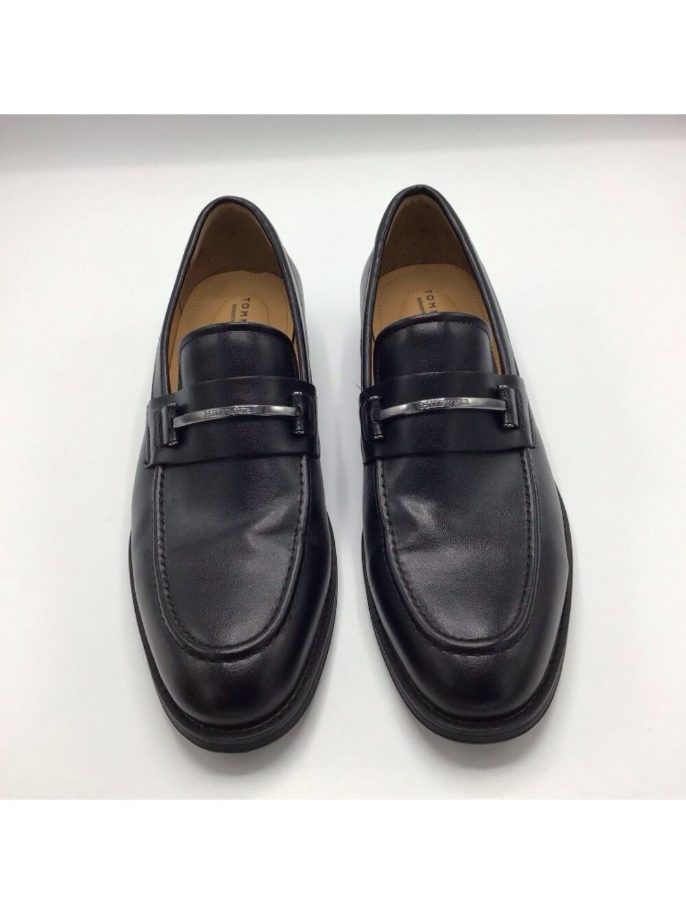 Tommy Hilfiger Men’s Black Leather Slip-On Dress Loafers 10 Memory Foam